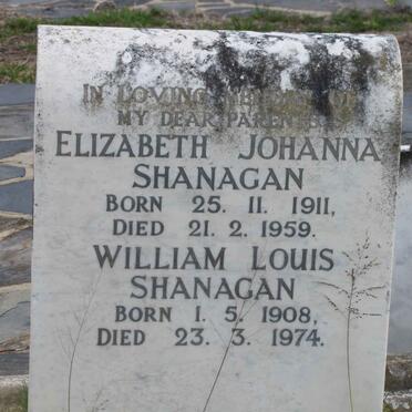 SHANAGAN William Louis 1908-1974 &amp; Elizabeth Johanna 1911-1959