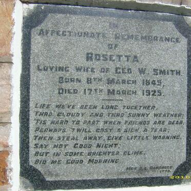 SMITH Rosetta 1845-1925