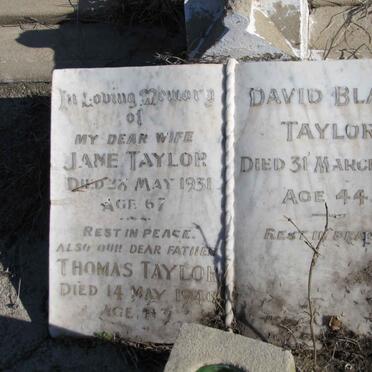 TAYLOR Thomas -1940 :: TAYLOR David Blair -1938 &amp; Jane -1931 