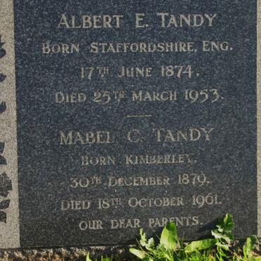 TANDY Albert E. 1874-1953 &amp; Mabel C. 1879-1961