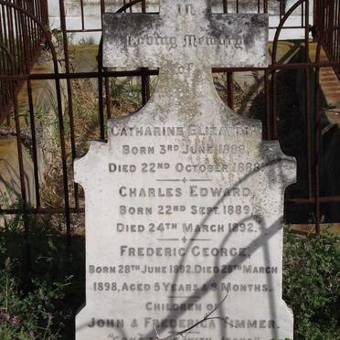TIMMER Catherine Elizabeth 1888-1889, Charles Edward 1889-1892, Frederick George 1892-1898