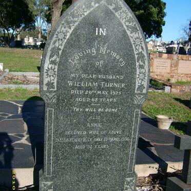 TURNER William -1925 &amp; Annie -1950