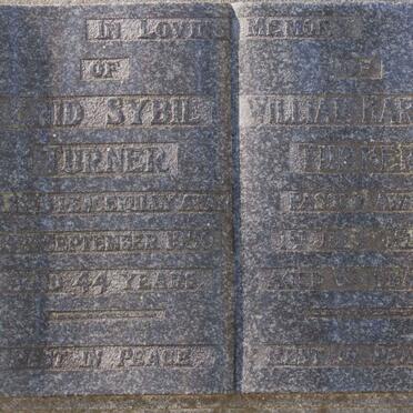 TURNER William Harold -1953 &amp; Enid Sybil -1956