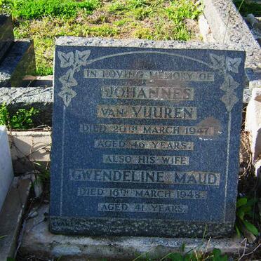 VUUREN Johannes, van -1947 &amp; Gwendeline Maud -1948