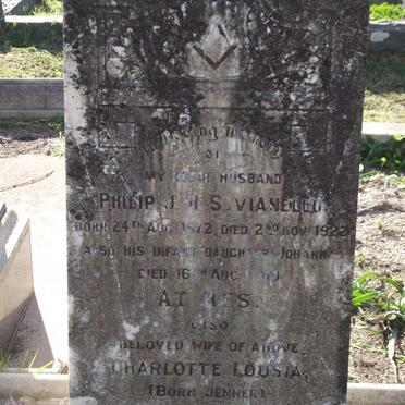 VIANELLO Philip J.H.S. 1872-1922 &amp; Charlotte Louisa JENNER 1876-1948 :: VIANELLO Johanna -1919