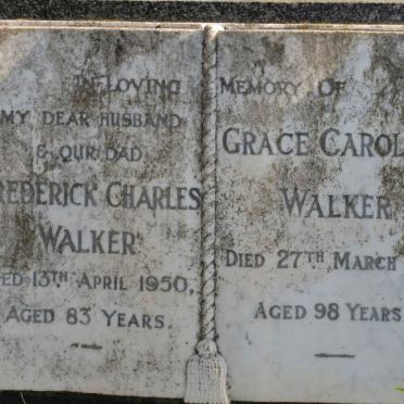 WALKER Frederick Charles -1950 &amp; Grace Caroline -1972