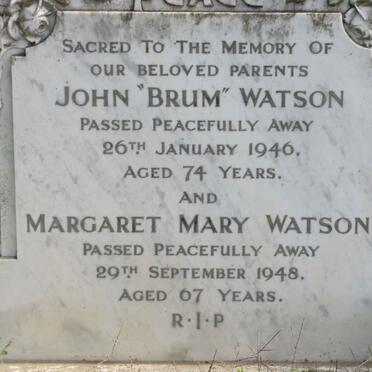 WATSON John -1946 &amp; Margaret Mary -1948
