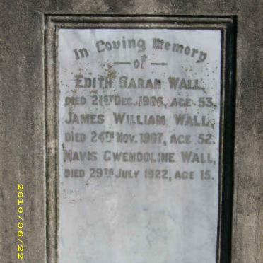 WALL James William -1906 &amp; Edith Sarah -1906 :: WALL Mavis Gwendoline -1922