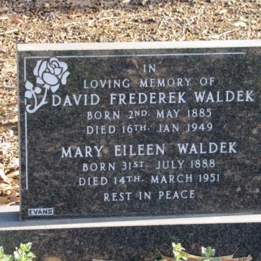 WALDEK David Frederek 1885-1849 &amp; Mary Eileen 1888-1951