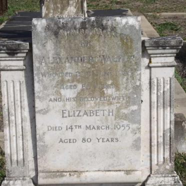 WALKER Alexander -1936 &amp; Elizabeth -1955
