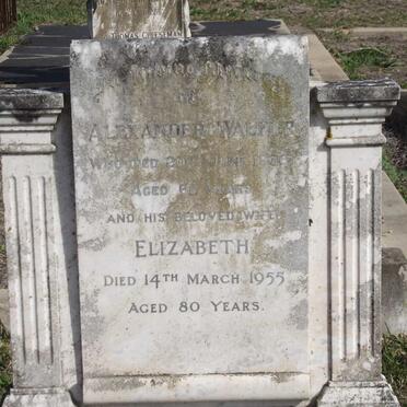 WALKER Alexander -1936 &amp; Elizabeth -1955