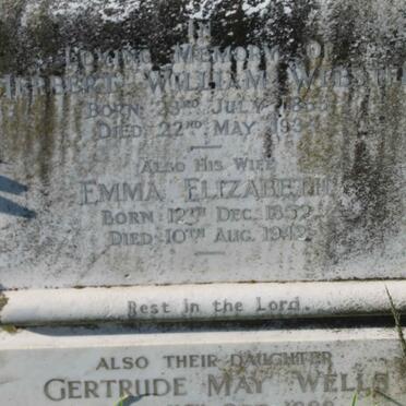 WEBSTER Herbert William 1855-1934 &amp; Emma Elizabeth 1852-1942 :: WELLS Gertrude May 1888-19?2
