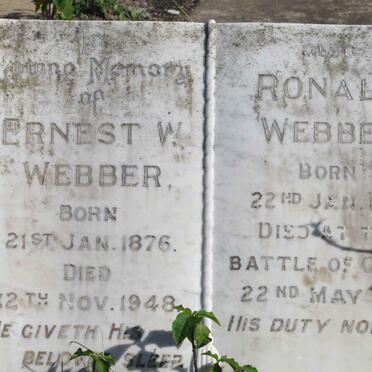 WEBBER Ernest W. 1876-1948 :: WEBBER Ronald 1919-1941