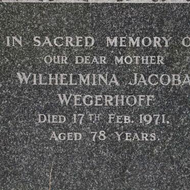 WEGERHOFF Wilhelmina Jacoba -1971