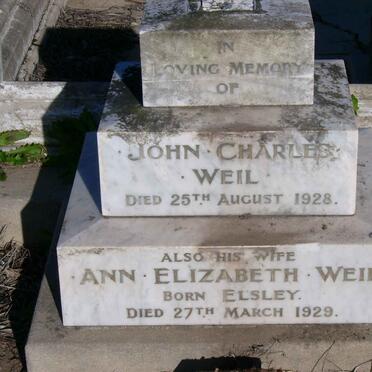 WEIL John Charles -1928 &amp; Ann Elizabeth EISLEY -1929