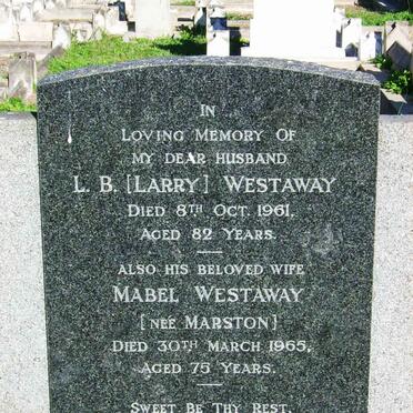 WESTAWAY L.B. -1961 &amp; Mabel MARSTON -1965