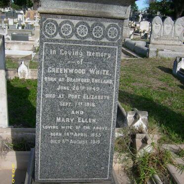 WHITE Greenwood 1849-1918 &amp; Mary Ellen 1855-1919