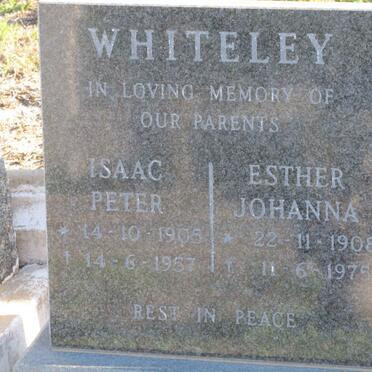 WHITELEY Isaac Peter 1905-1957 &amp; Esther Johanna 1908-1975