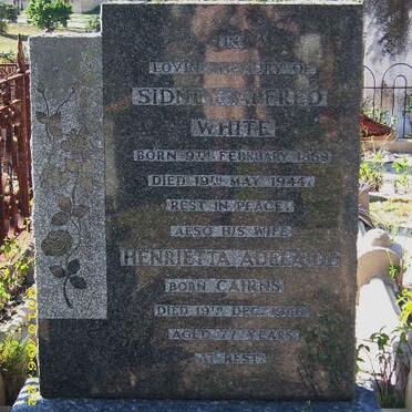 WHITE Sidney Alfred 1869-1944 &amp; Henrietta Adelaide CAIRNS -1949