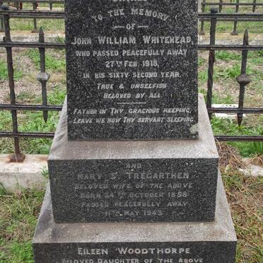 WHITEHEAD John William -1918 &amp; Mary S. TREGARTHEN 1858-1943 :: WOODTHORPE Eileen 1884-1940
