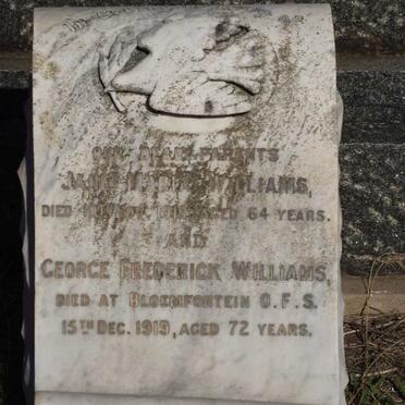 WILLIAMS George Frederick -1919 &amp; Jane Maria -1918