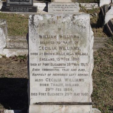 WILLIAMS William 1880-1925 &amp; Cecilia 1884-1965