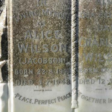 WILSON Charles R. 1898-1974 &amp; Alice JACOBSON 1901-1948