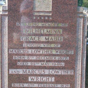 WRIGHT Marcus Lowther 1876-1959 &amp; Wilhelmina Grace Maud 1877-1949