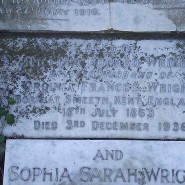 WRIGHT William Edward 1863-1936 :: WRIGHT Sophia Sarah