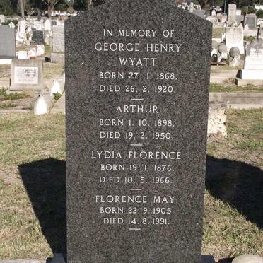 WYATT George Henry 1868-1920 &amp; Lydia Florence -1876-1966 :: WYATT Arthur 1898-1950 :: WYATT Florence May 1905-1991