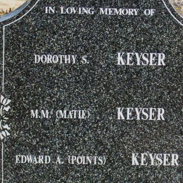 KEYSER Dorothy S. :: KEYSER M.M. :: KEYSER Edward A.