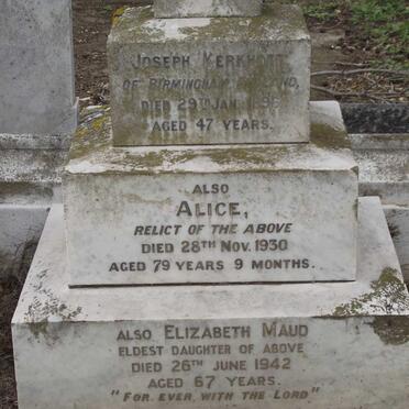 KERKHOFF Joseph -1896 &amp; Alice -1930 :: KERKHOFF Elizabeth Maud -1942