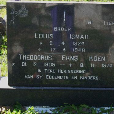 KOEN Louis Ismail 1924-1948 :: KOEN Theodorus Erns 1905-1974