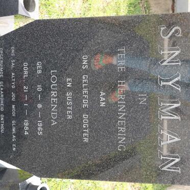 SNYMAN Lourenda 1965-1984