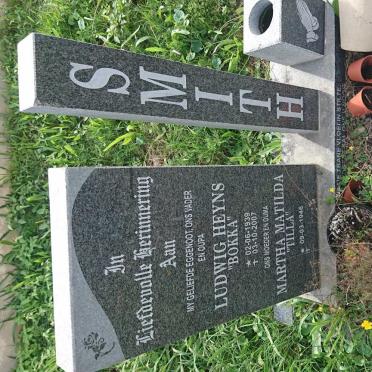 SMITH Ludwig Heyns 1939-2007 &amp; Martha Matilda 1946-