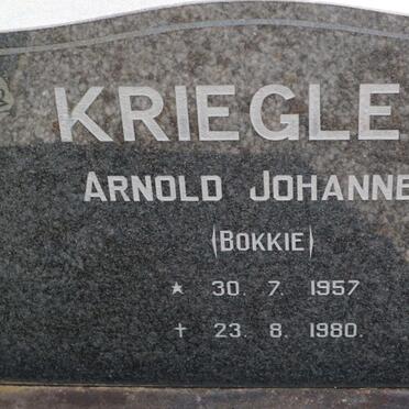 KRIEGLER Arnold Johannes 1957-1980