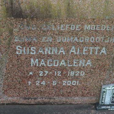 MITCHELL Susanna Aletta Magdalena 1920-2001 :: MITCHELL Duncan 1936-2011