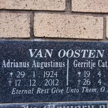 OOSTEN Adrianus Augustinus, van 1924-2012 & Gerritje Catharina 1926-2017