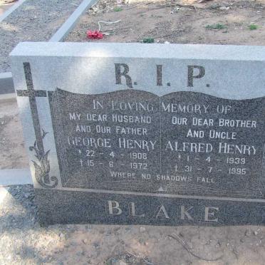 BLAKE George Henry 1908-1972 :: BLAKE Alfred Henry 1939-1995