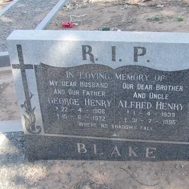 BLAKE George Henry 1908-1972 :: BLAKE Alfred Henry 1939-1995