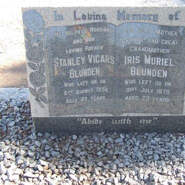 BLUNDEN Stanley Vicars -1956 &amp; Iris Muriel -1979