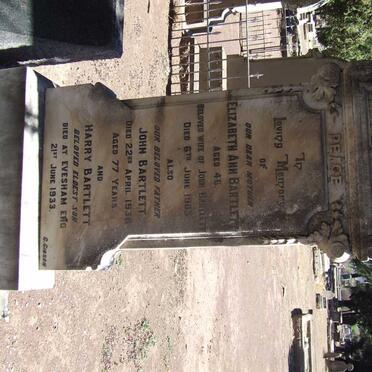 BARTLETT John -1936 &amp; Elizabeth Ann -1905 :: BARTLETT Harry -1933