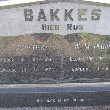 BAKKES P.J. 1891-1974 &amp; W.M. NEL 1899-1972