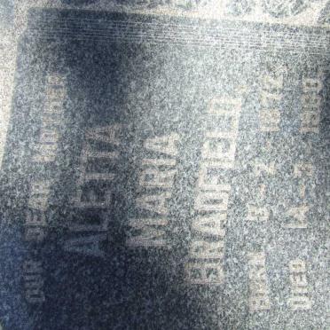 BRADFIELD  Aletta Maria 1872-1960