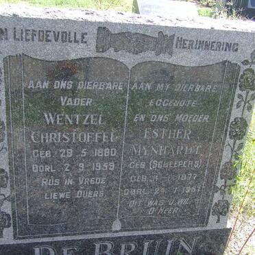 BRUIN Wentzel Christoffel, de 1880-1959 &amp; Esther Mynhardt SCHEEPERS 1877-1957