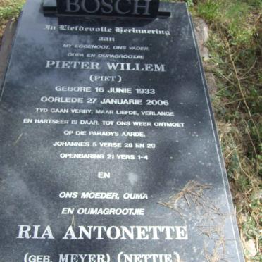 BOSCH Pieter Willem 1933-2006 &amp; Ria Antoinette MEYER 1938-