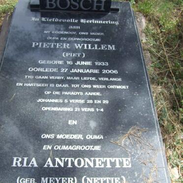 BOSCH Pieter Willem 1933-2006 &amp; Ria Antoinette MEYER 1938-