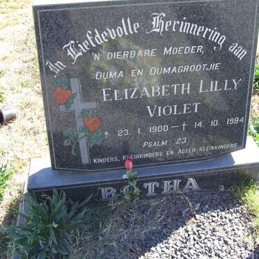 BOTHA Elizabeth Lilly Violet 1900-1994