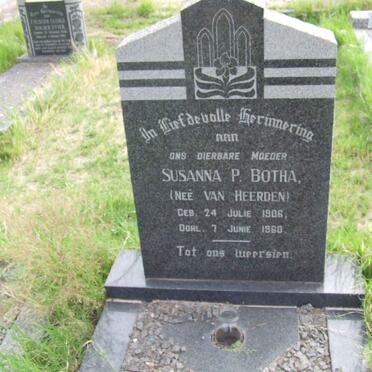 BOTHA Susanna P. nee VAN HEERDEN 1906-1960
