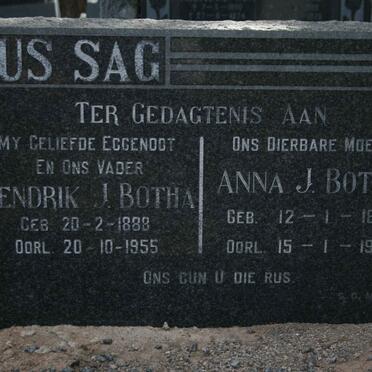 BOTHA Hendrik J. 1888-1955 &amp; Anna J. 1890-1965